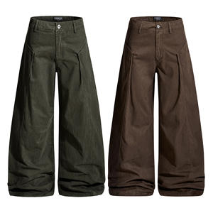 Pantalones de lona para trabajo, con doble rodilla, estilo Cleanfit, desgastados, tipo cargo, unisex, de pierna ancha, con dobladillo en arco, corte holgado, informales, 100% algodón - Product Image 5