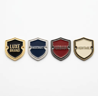Écusson personnalisé en métal plaqué, logo lettre creuse, or, argent, noir, alliage de zinc, pour vêtements, jeans, vestes, marque OEM