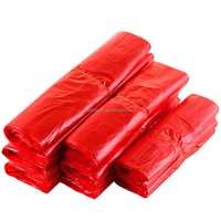 Sacs en plastique rouge personnalisés avec logo pour l'emballage de vente au détail
