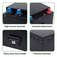 Batterie LiFePO4 au phosphate de fer et de lithium intelligente 24V 324Ah, haute capacité, empilable, cycle profond, hybride, IP65, BMS, application Bluetooth