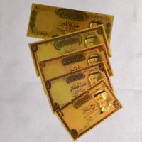 Kuwait Vente en gros 10 pièces Billet de banque personnalisé en or Billet de banque en plastique plaqué or