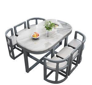 Ensemble <span class=keywords><strong>table</strong></span> <span class=keywords><strong>à</strong></span> <span class=keywords><strong>manger</strong></span> et chaise en bois massif, <span class=keywords><strong>petite</strong></span> <span class=keywords><strong>table</strong></span> en marbre, moderne et simple pour 6 <span class=keywords><strong>personnes</strong></span> - Product Image 2