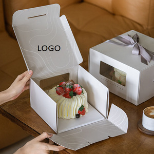 Nouvelles boîtes à gâteaux personnalisées par le <span class=keywords><strong>fabricant</strong></span>, biodégradables, de luxe, pour mariage, anniversaire, en <span class=keywords><strong>carton</strong></span> ivoire avec LOGO - Product Image 1