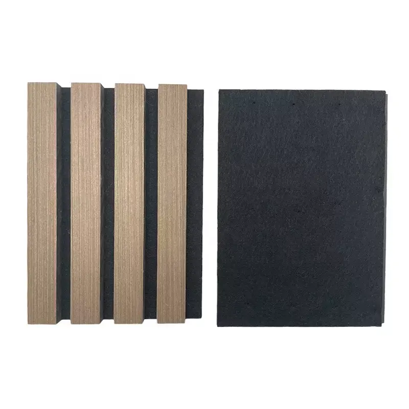 Mdf Slatted Wooden acoustic with Polyester Fiber Slat Acoustic Panel Soundproof Foam board