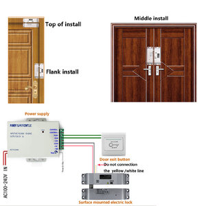 Hệ thống kiểm soát truy cập không an toàn 12V, khóa cửa từ điện, chốt thả, có cảm biến LED và rơle hẹn giờ - Product Image 6