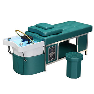 Lujosa Cama de Masaje Moderna con Lavabo de Cerámica Personalizado, Multifunción, para Terapia Capilar con Ciclo de Agua y Spa - Product Image 1