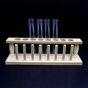 Soporte de Madera Huida para Tubos de Ensayo, con 6, 8, 10 o 12 Orificios, para Laboratorio, Enseñanza y Uso Doméstico - Product Image 1