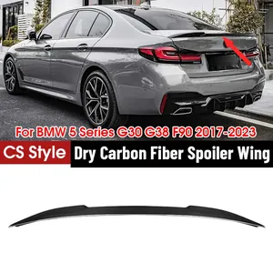 สปอยเลอร์หลังคาร์บอนไฟเบอร์แบบแห้งสำหรับ BMW ซีรีส์ 5 รุ่น G30 G38 F90 M5 ปี 2017-2023  ลิ้นสปอยเลอร์หลัง ฝากระโปรงท้าย - Product Image 1