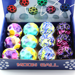Balle rebondissante colorée en forme de lune, jouet anti-stress en caoutchouc, balle sensorielle à lancer pour les cadeaux de fête pour enfants - Product Image 4