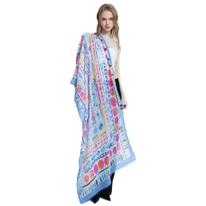 Wholesale High Quality Custom Design Printing 100% Polyester Long Shawl <b>Scarf</b> <b>for</b> <b>Women</b> Ladies - Product Image 1