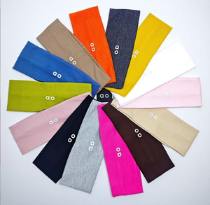 Bestseller Europäisch-Amerikanischer Stil Einfarbiges Breites Elastisches Yoga-Sport-Stirnband Baumwollgestricktes Schweißband für Outdoor-Aktivitäten - Product Image 3