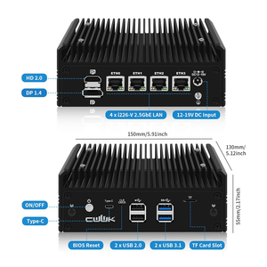 Mini PC CWWK F16 sans ventilateur, Ryzen <span class=keywords><strong>5</strong></span> 5500U, 4x i226-V 2.5GbE LAN, <span class=keywords><strong>2x</strong></span> NVMe, USB-C, DDR4, OPNsense, Pfsense, Appliance pare-feu, Micro PC - Product Image 3