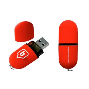 Pil USB Stick Plastik Besar Murah Kapsul Memoria Disk 8GB 16GB USB Flash Drive Logo Kustom Hadiah Promosi