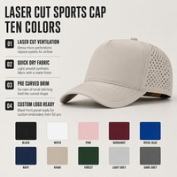 Casquettes de baseball personnalisées avec logo découpé au laser, casquette de sport à séchage rapide et respirante, casquette de course à cinq panneaux avec visière incurvée, vente en gros