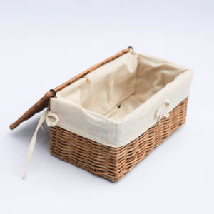 Caja de pañuelos rectangular hecha a mano de bambú y ratán – Forro de lona con lazo, estilo vintage/rústico Vietnam - Product Image 6