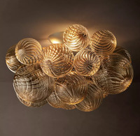 Lustre moderne nordique HangXuan en verre bulle, luminaire de plafond de luxe en acier, cadre métallique AC, lampe à montage encastré pour chambre à coucher