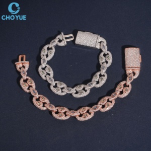 Eyes - Cadena Cubana de Lujo para Mujer, Chapada en Rodio, Certificada por GRA, Plata 925, Antideslustre, Joyería al por Mayor para Fiestas - Product Image 1