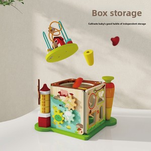 Ensemble multifonctionnel de perles de colonnes <span class=keywords><strong>Cube</strong></span> <span class=keywords><strong>d</strong></span>'<span class=keywords><strong>activité</strong></span> <span class=keywords><strong>en</strong></span> <span class=keywords><strong>bois</strong></span> à quatre côtés Jouet avec ferme pour bébés de <span class=keywords><strong>12</strong></span> <span class=keywords><strong>mois</strong></span> Vente <span class=keywords><strong>en</strong></span> gros - Product Image 3