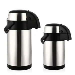 Dispenser kopi Airpot 2,5 l/3L/3,5 l, dengan pompa baja antikarat, Dispenser minuman termal termos