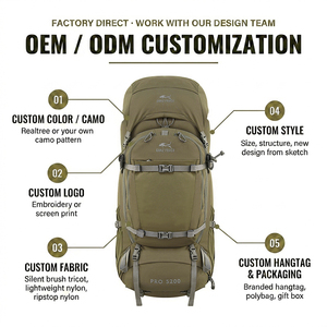 Sac à dos de <span class=keywords><strong>chasse</strong></span> étanche léger GAF 85L en nylon 500D avec cadre en fibre de carbone et support pour arbalète et <span class=keywords><strong>arc</strong></span> - Product Image 2