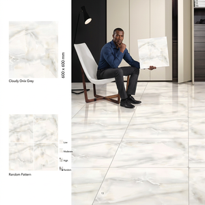กระเบื้องพอร์ซเลน Corfu Gris ขนาด 600x600 มม. ผิวมันเงา ลายหินอ่อนสีเทา สำหรับปูพื้น ขนาด 60x60 ซม. - Product Image 6