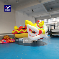 Bande dessinée gonflable de hot dog de la publicité, ballon gonflable de saucisse de dragon chinois