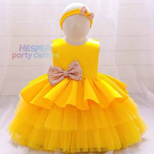HP Baby Girls Sleeveless Big Bow Princess <b>Dress</b> <b>First</b> <b>Birthday</b> Christening Baptism Flower Girl Gown Stage Performance Costume - Product Image 1
