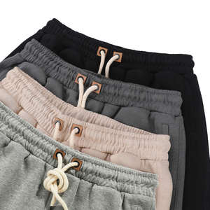 Shorts en coton pour homme personnalisés, couleur unie, longueur genou, taille à cordon, coupe ample, confortables, shorts de sport - Product Image 1