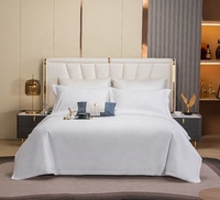 100% coton tissu pur couleur blanche en gros cinq étoiles hôtel luxe blanc ensemble de literie 100% coton ensemble de draps de lit