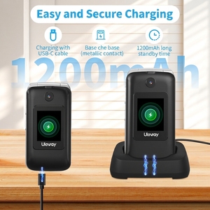 Teléfono Móvil Flip para Personas Mayores, Botones Grandes, Fácil de Usar, Melodía Inteligente, Botón SOS, USB-C, OEM, ODM, 4G, Teléfono con Funciones para Personas Mayores - Product Image 2