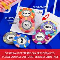 YH Diamant Gravure Courbe Pokerchips Jetons De Poker En Céramique 10g 39mm Fiches Poker Céramique Poker Chip Casino