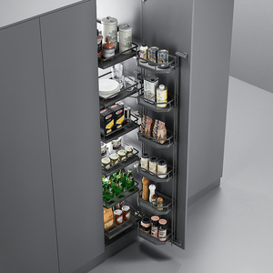 Unihopper Cabinet Organizer Pull Out Basket Iron Chrome Plated Multi Function <b>Kitchen</b> <b>Storage</b> Solution - Product Image 2