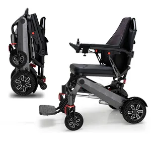 Seyahat için taşınabilir elektrikli sandalyeler ultra hafif katlanır tekerlekli sandalyeler