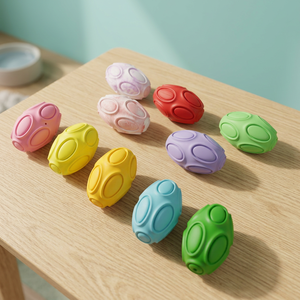 Juguetes Masticables de Silicona Coloridos para Perros, Diseño Sólido, Duraderos, Pelota de Juego para Interiores, Estilo Adorable, para Todas las Estaciones - Product Image 2
