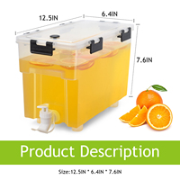 Distributeur de boissons portable transparent de haute qualité 5,7 L pour le camping, l'extérieur, le bureau, la maison, distributeur de jus manuel avec robinet