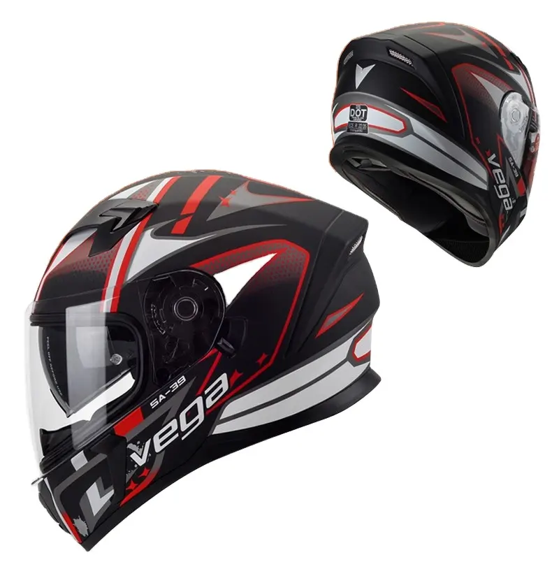 Vega 헬멧 패션 성인 오프로드 모토 크로스 오토바이 레이싱 헬멧 태양 바이저 전체 얼굴 오토바이 헬멧