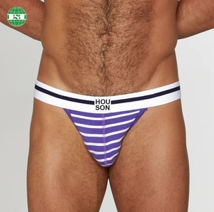 Jockstrap imprimé à rayures violettes <span class=keywords><strong>String</strong></span> de poche cousu à verrouillage plat avec sangle bout à bout pour hommes Support personnalisation étiquettes étiquette paquet - Product Image 1