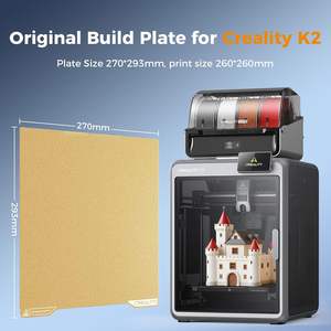 Creality K2 Original 293x270mm Dual-<b>Side</b> Golden PEI Coating Spring Steel Magnetic Bed <b>Plate</b> 3D Printer Accessory - Product Image 3