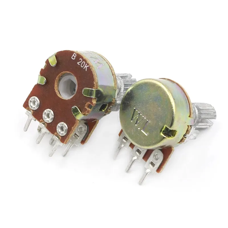 WH148 B1K B2K B5K B10K B20K B50K B100K B500K 3Pin 15mm Shaft Amplifier Dual Stereo Potentiometer 1K 2K 5K 10K 50K 100K 500K