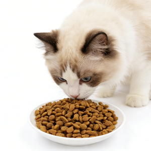 HANOU Nourriture sèche pour chats sans arômes artificiels, viande fraîche naturelle, riche en protéines, en forme de poisson, pour tous les stades de vie, pour un estomac sain - Product Image 1