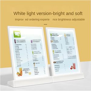 กล่องไฟโฆษณาตั้งโต๊ะแบบชาร์จไฟได้ พร้อมไฟ LED ใส สำหรับวางใบปลิวและป้ายโฆษณา เหมาะสำหรับร้านค้าธุรกิจ - Product Image 4