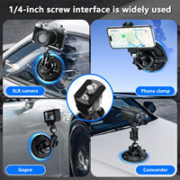 CAMEDAFLX MRP-016 Support de caméra à ventouse 4,5 pouces (alliage d'aluminium + silicone) étanche noir flexible pour /Pocket 3/Insta360