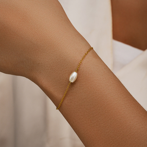 Bracelets en argent sterling 925 CANNER Gold Simple avec perles et zircons pour femmes - Product Image 4