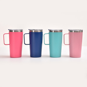 Premium 20oz Insulated Tumbler with Handle Stainless Steel <b>Coffee</b> Travel Mug Vacuum <b>Flask</b> for Hot Cold Drinks Custom Logo Gift - Product Image 1