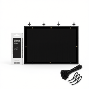 Panel de Malla de Privacidad Negro Personalizado de 4x215 Pies para Exteriores, Jardín, Balcón, Patio, Sitios de Construcción con Bridas de Sujeción - Product Image 1