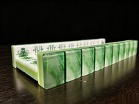 Tuiles de Mahjong Américain en Acrylique de Haute Qualité, Design Bicolore, 160 Pièces, 4 Couches, Émeraude, Écologiques
