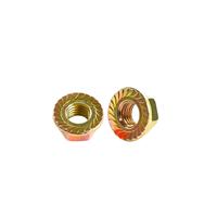 Mur Flens DIN6923 Berlapis Seng, Baja Galvanis, Finishing Hitam Kuning Putih