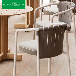 Silla de Comedor Moderna y Resistente con Marco de Aluminio Azul Marino para Jardín, Patio, <span class=keywords><strong>Restaurante</strong></span> y Hotel - Product Image 3