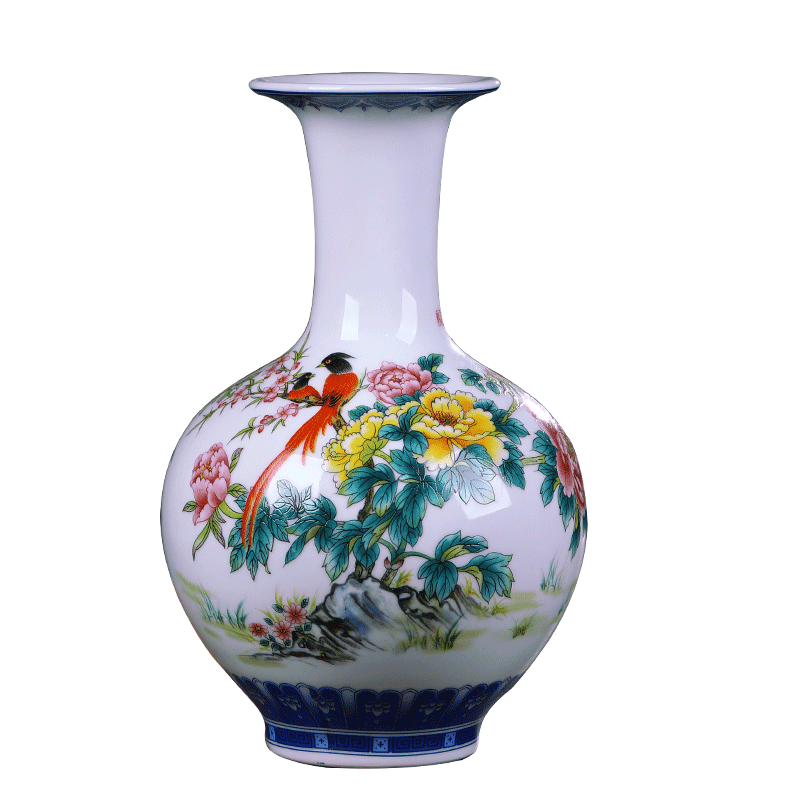 Bình Gốm Jingdezhen Bình Gốm Sứ Màu Xanh Và Trắng Cổ Điển Sắp Xếp Hoa Phong Cách Trung Quốc Kệ Tủ TV Hiên Nhà