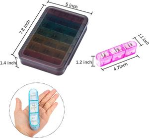 Boîte à pilules hebdomadaire personnalisée sans BPA avec logo, grand format 7 jours, 21 compartiments - Product Image 2